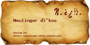 Neulinger Ákos névjegykártya